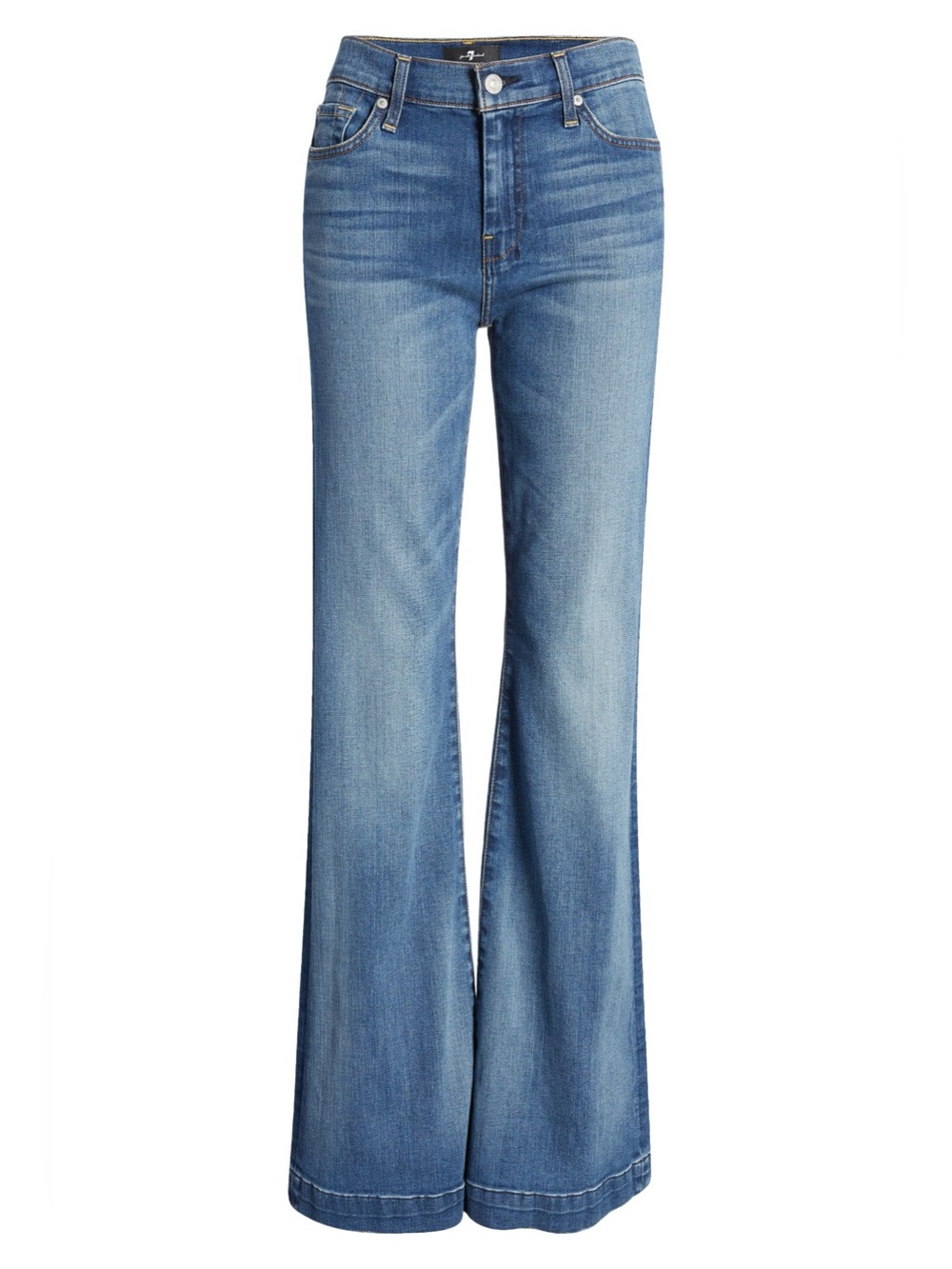 NWT 7 for all Mankind Dojo Mid-Rise Flare Women's Jeans in Medium Blue